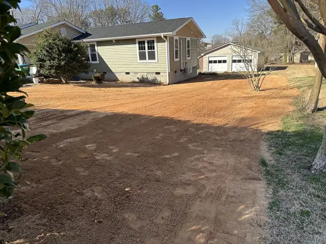 Yard fine-graded and ready for seed in Lincolnton, NC
